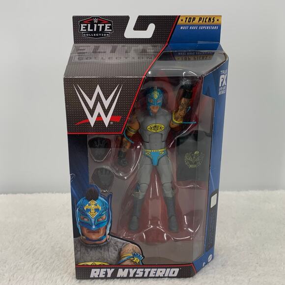 WWE 2022 Elite Collection 6" Rey Mysterio Wrestling Figure Blue Grey Top Picks - Picture 1 of 7